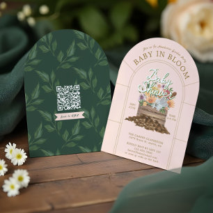 Invitación Bebé en Bloom Floral Wood Crate Garden Baby Shower