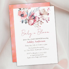 Invitación Bebé en Bloom, Flores, Chica o Boy Baby Shower
