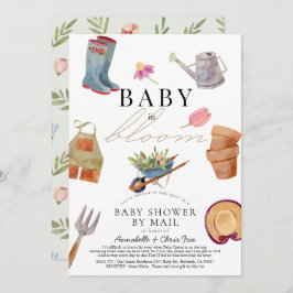 Invitación Bebé en Bloom Gardening Tools Baby Shower por corr