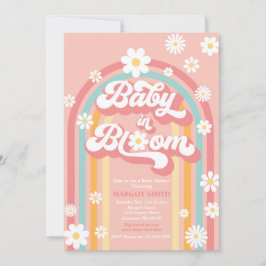 Invitación Bebé en Bloom Groovy Daisy Rainbow Baby Shower