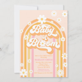 Invitación Bebé en Bloom Groovy Daisy Rainbow Baby Shower