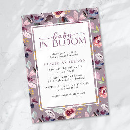 Invitación Bebé en Bloom Lilac Floral Baby Shower