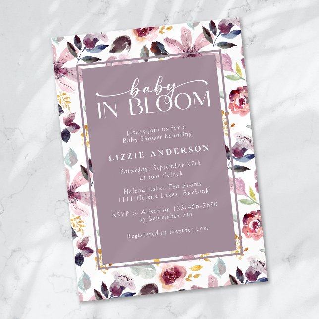 Invitación Bebé en Bloom Lilac Floral Baby Shower (Subido por el creador)