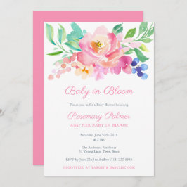 Invitación Bebé En Bloom Negrita Summer Floral Chica Baby Sho