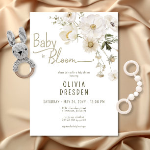 Invitación Bebé En Bloom Neutral Wildflower Baby Shower