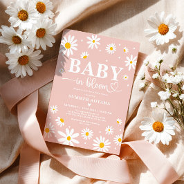 Invitación Bebé En Bloom Rubor Boho Daisy Chica Floral Ducha