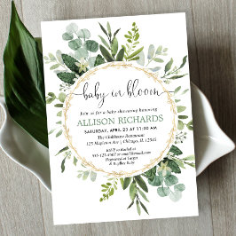 Invitación Bebé en Bloom Sequedad de género neutra ducha de b