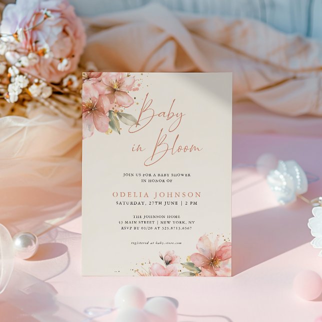 Invitación Bebé En Bloom Soft Pink Floral Baby Shower (Subido por el creador)