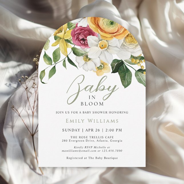 Invitación Bebé en Bloom Spring Garden Floral Baby Shower (Available in both printed and instant download digital formats.)