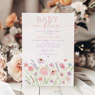 Invitación Bebé en Bloom Spring Wildflower Meadow Baby Shower