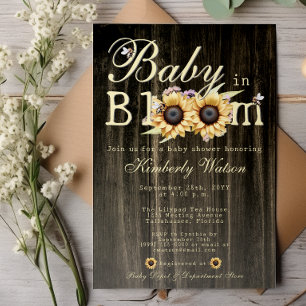 Invitación Bebé en Bloom Watercolor Sunflowers Baby Shower