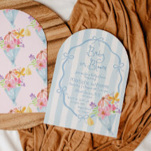 Bebé en Bloom Whimsical Blue y ducha de bebé rosa