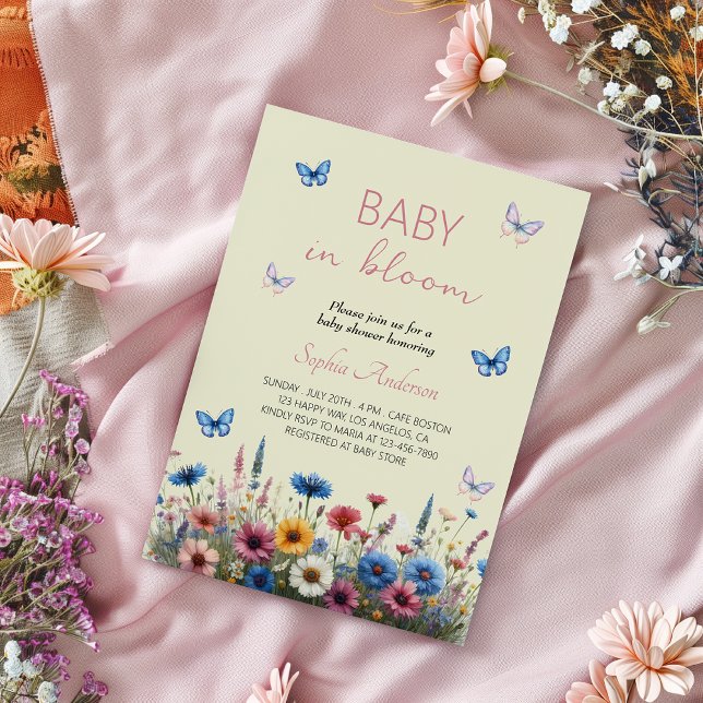 Invitación Bebé en Bloom Wildflower Baby Shower - Elegante (Subido por el creador)