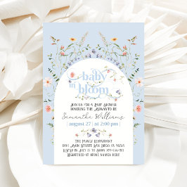 Invitación Bebé en Bloom Wildflower Blue Boy Baby Shower