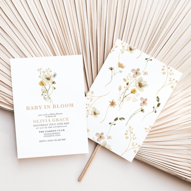Invitación Bebé en Bloom Wildflower garden Baby Shower (Subido por el creador)