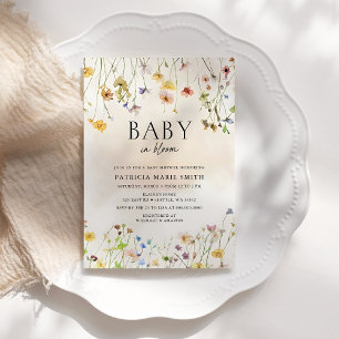 Invitación Bebé en Bloom Wildflowers Baby Girl Baby Shower