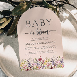 Invitación Bebé en Bloom Wildflowers Rubor Arch Baby Shower