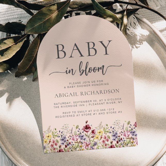 Invitación Bebé en Bloom Wildflowers Rubor Arch Baby Shower (Subido por el creador)