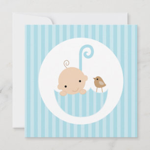 Invitación Bebé en Blue Umbrella Baby Shower