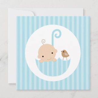 Invitación Bebé en Blue Umbrella Baby Shower