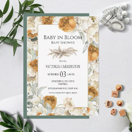 Invitación Bebé en Boda de Baby Shower Neutral Floral en Bloo
