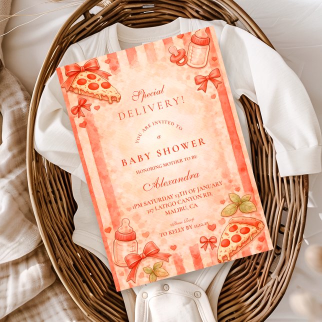Invitación Bebé en camino: Fiesta de pizza (Subido por el creador)