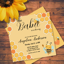 Invitación "Bebé en camino" naranja honeycomb Baby Shower