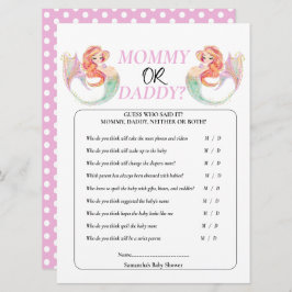 Invitación Bebé en camino Sirena Bajo el mar. Mamá o Papá