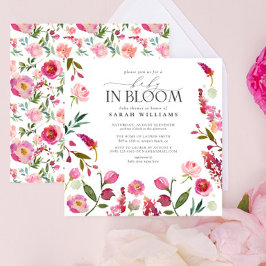 Invitación Bebé En Chica Rosado De Bloom Ducha Floral De Agua