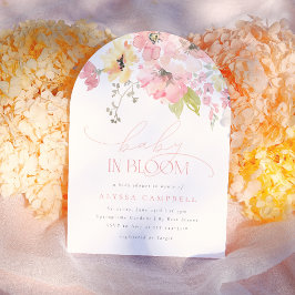 Invitación Bebé en el arco de ducha de Chica floral rosa Rubo
