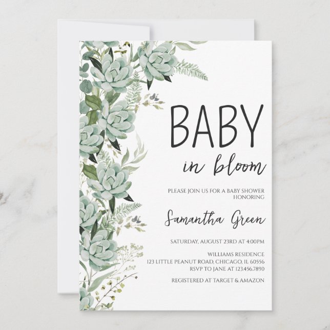 Invitación Bebé en el Baby Shower de Bloom (Anverso)