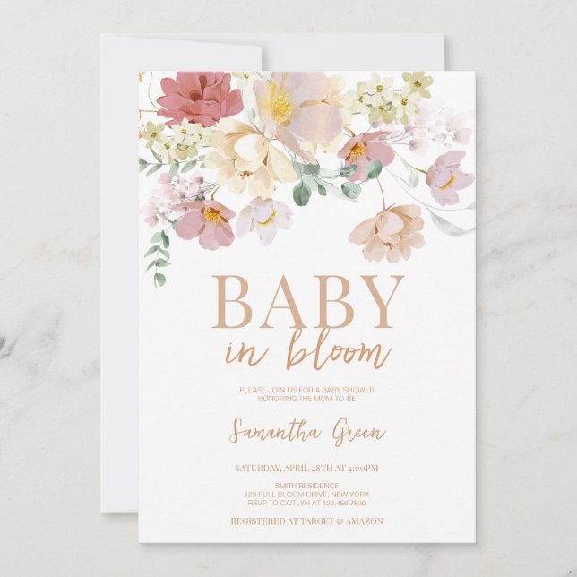 Invitación Bebé en el Baby Shower de Bloom (Anverso)