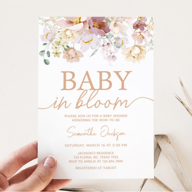 Invitación Bebé en el Baby Shower de Bloom Florals (Spring Wildflower Baby Shower Invitation)