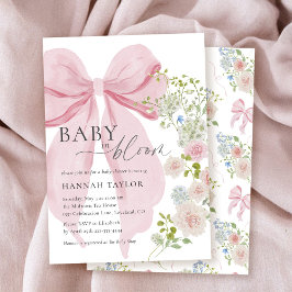 Invitación Bebé en el Baby Shower de Bow Rosa en Bloom