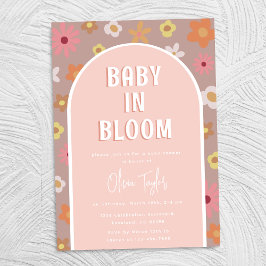 Invitación Bebé en el Baby Shower de Chica rosa en flor