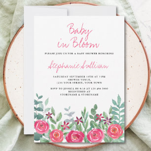 Invitación Bebé en el Baby Shower de Chicas Florales en Bloom