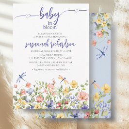 Invitación Bebé en el Baby Shower de Flor Salvaje Morado