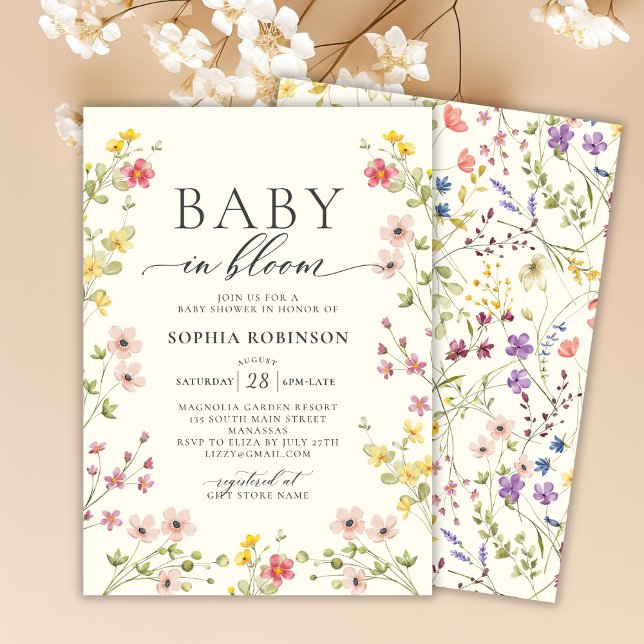 Invitación Bebé en el Baby Shower de Flor Silvestre Bloom Boh (Subido por el creador)
