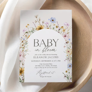 Invitación Bebé en el Baby Shower de flor silvestre Bloom Spr