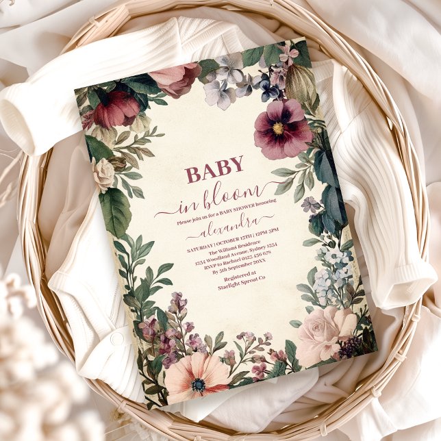 Invitación Bebé en el Baby Shower de flor silvestre Bloom Spr (Subido por el creador)