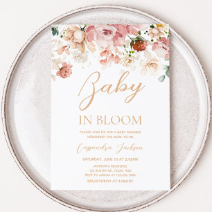 Invitación Bebé en el Baby Shower de flor silvestre Bloom Spr