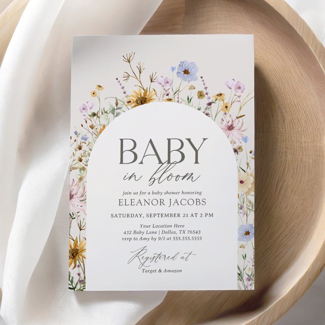 Invitación Bebé en el Baby Shower de flor silvestre Bloom Spr (Subido por el creador)