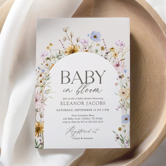 Invitación Bebé en el Baby Shower de flor silvestre Bloom Spr (Subido por el creador)