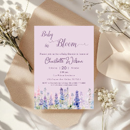 Invitación Bebé en el Baby Shower de flores de Lupine colorid