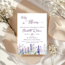 Invitación Bebé en el Baby Shower de flores de Lupine colorid