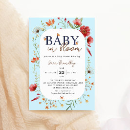 Invitación Bebé en el Baby Shower de Flores Silvestres Blanda