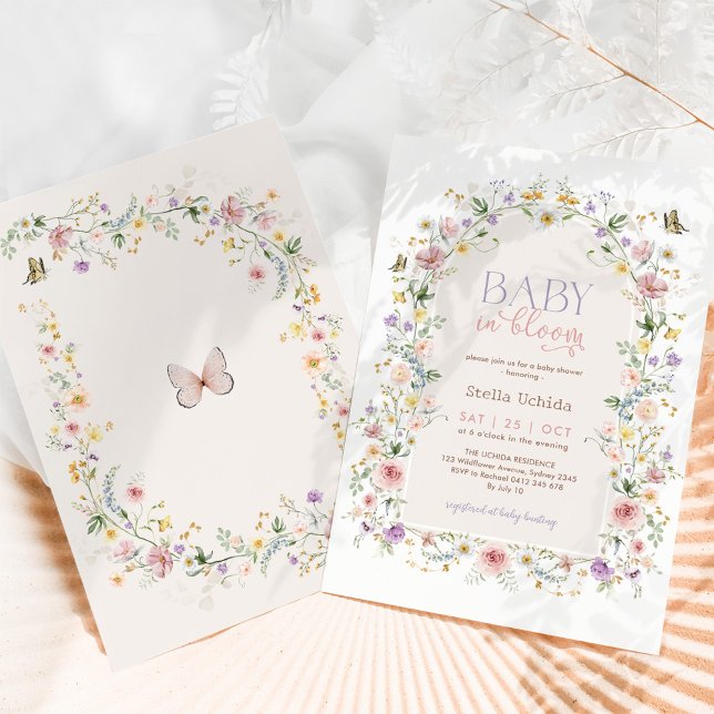 Invitación Bebé en el Baby Shower de Flores Silvestres en Blo (Subido por el creador)