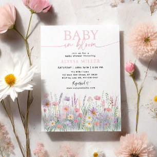 Invitación Bebé en el Baby Shower de Flores Silvestres en Blo