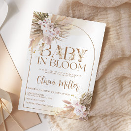 Invitación Bebé en el Baby Shower de la Grasa Bloom Boho Pamp