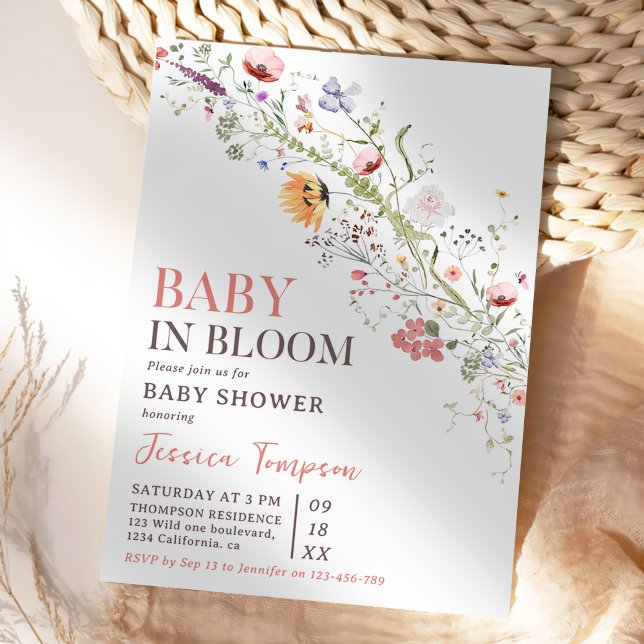 Invitación Bebé En El Baby Shower De La Primavera Floral De B (Subido por el creador)